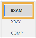 Category menu list with yellow highlight box around Exam.